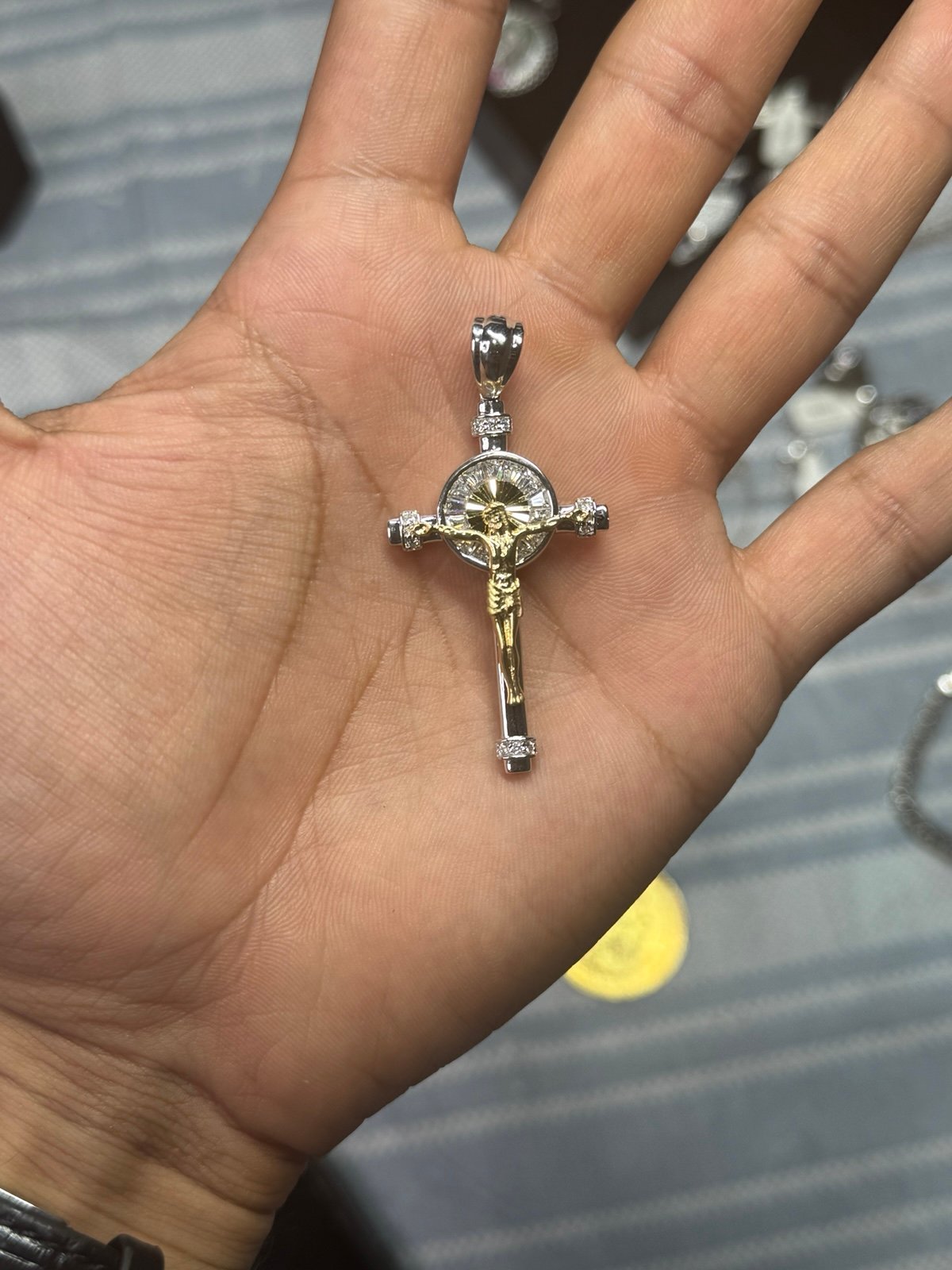 Sterling Silver Gold Plated Cross