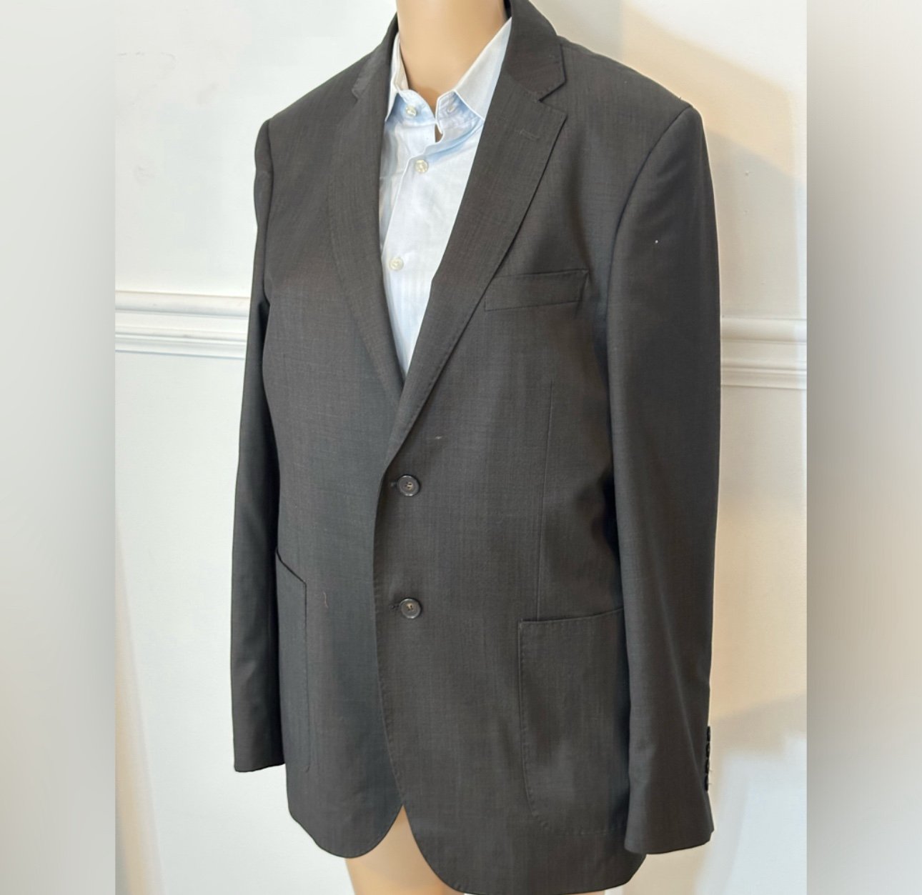 Ted Lapidus Paris Luca Martucci Wool Black Dual Vent Blazer Jacket 50R