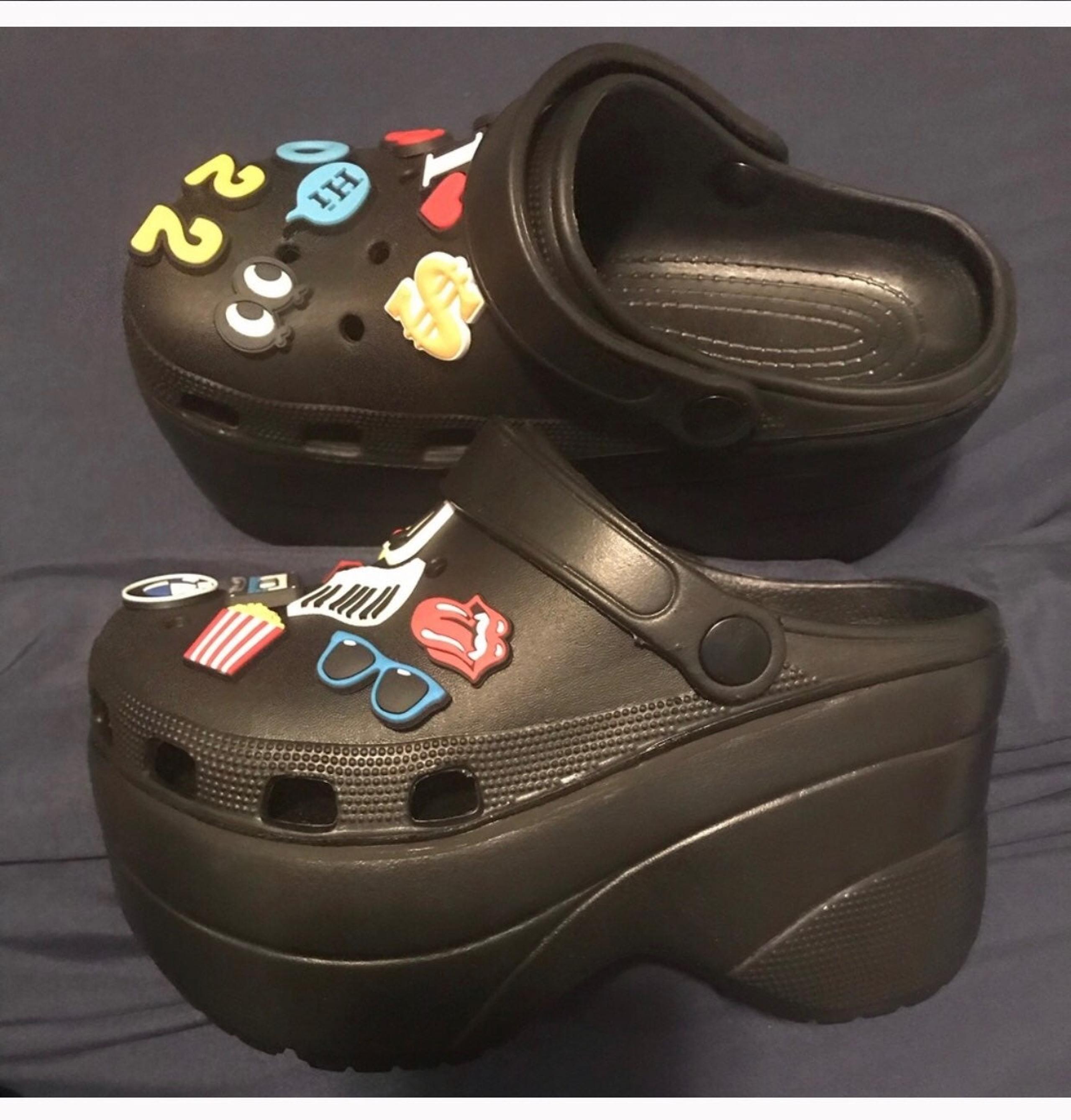 Platform crocs with charms