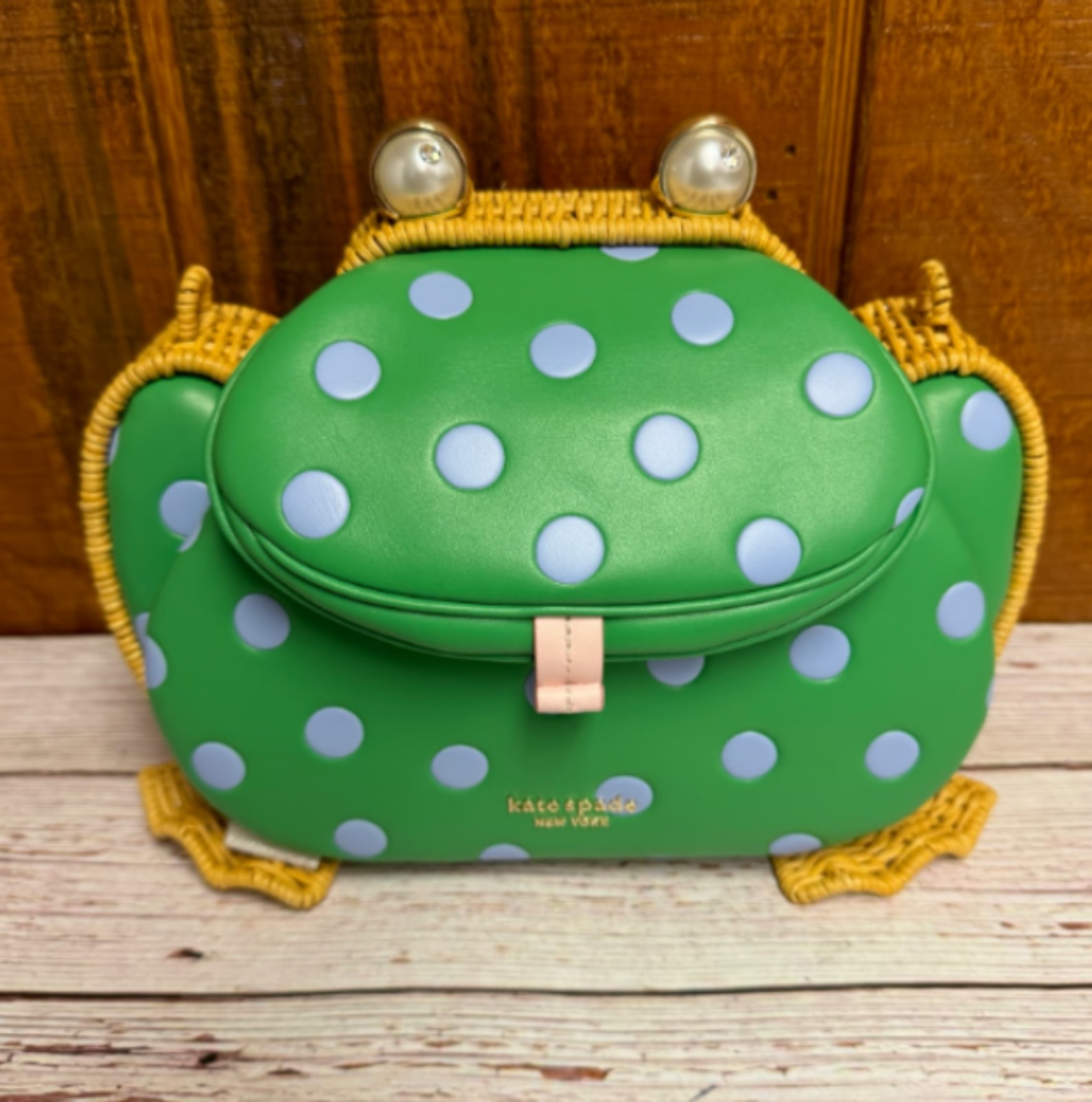 kate spade Lily Polka Dot Wicker 3D Frog