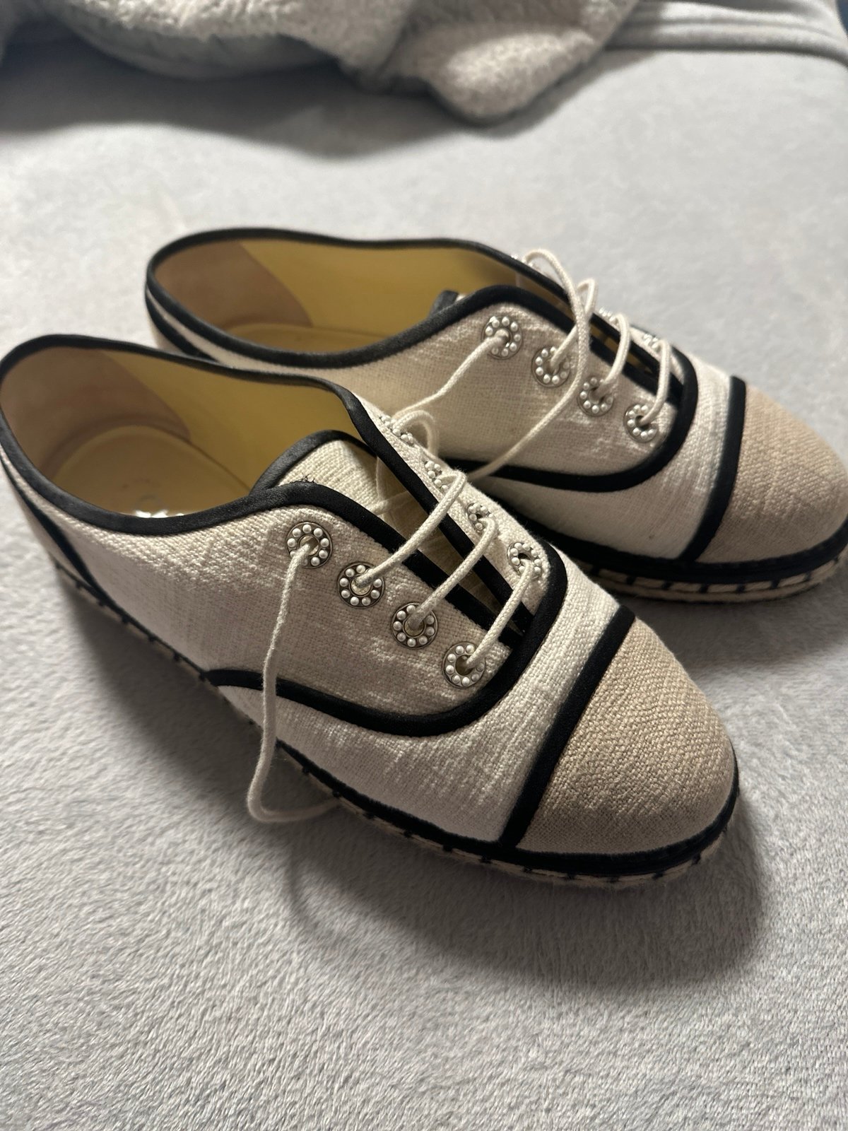 Chanel tweed trainers shoes