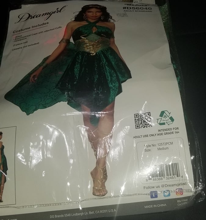 Dreamgirl Medusa Costume - Green M