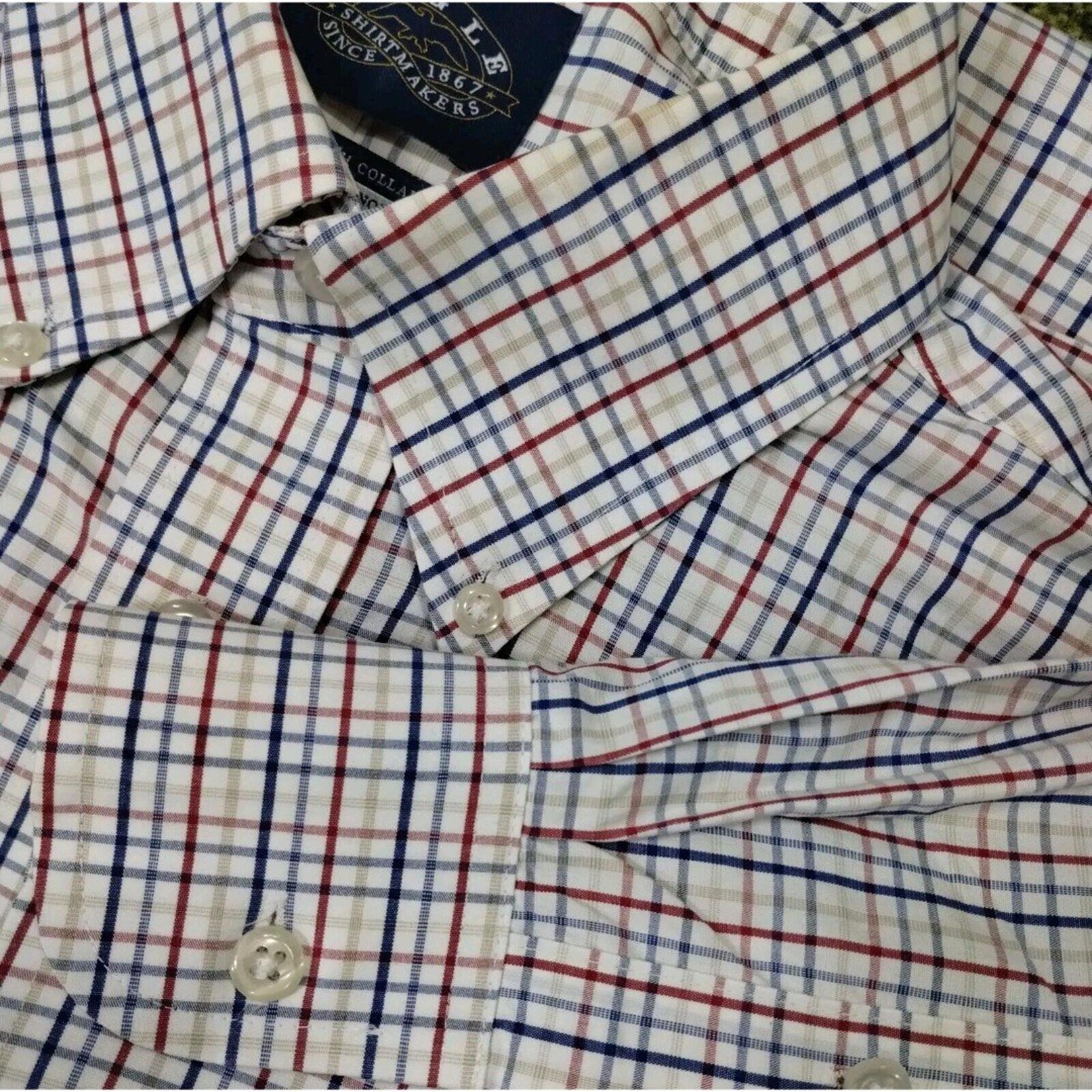 Eagle Shirt Men's Long Sleeve Patriotic American 16 1/2 32 33 No Iron Red White