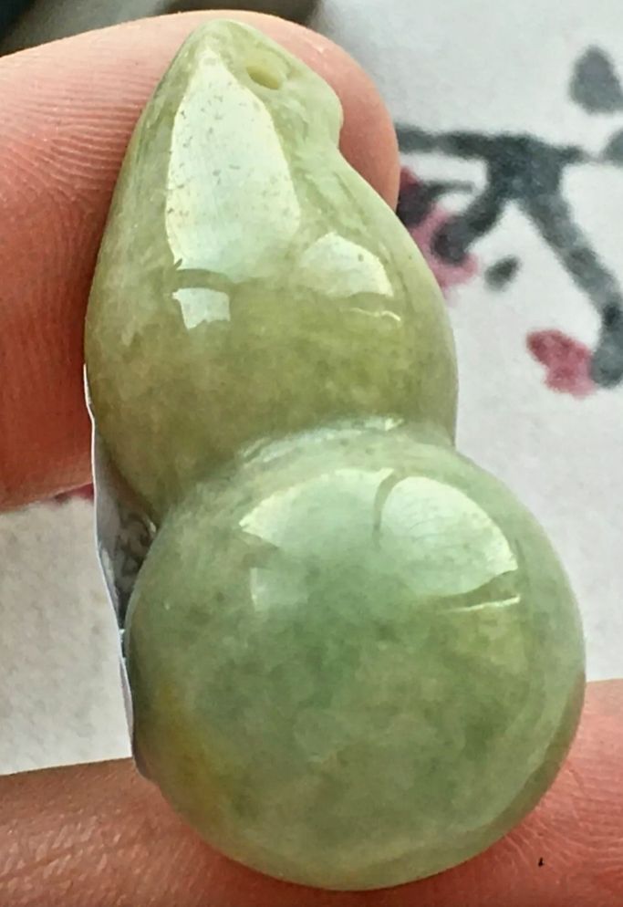 Burmese icy type A jadeite jade pendant.