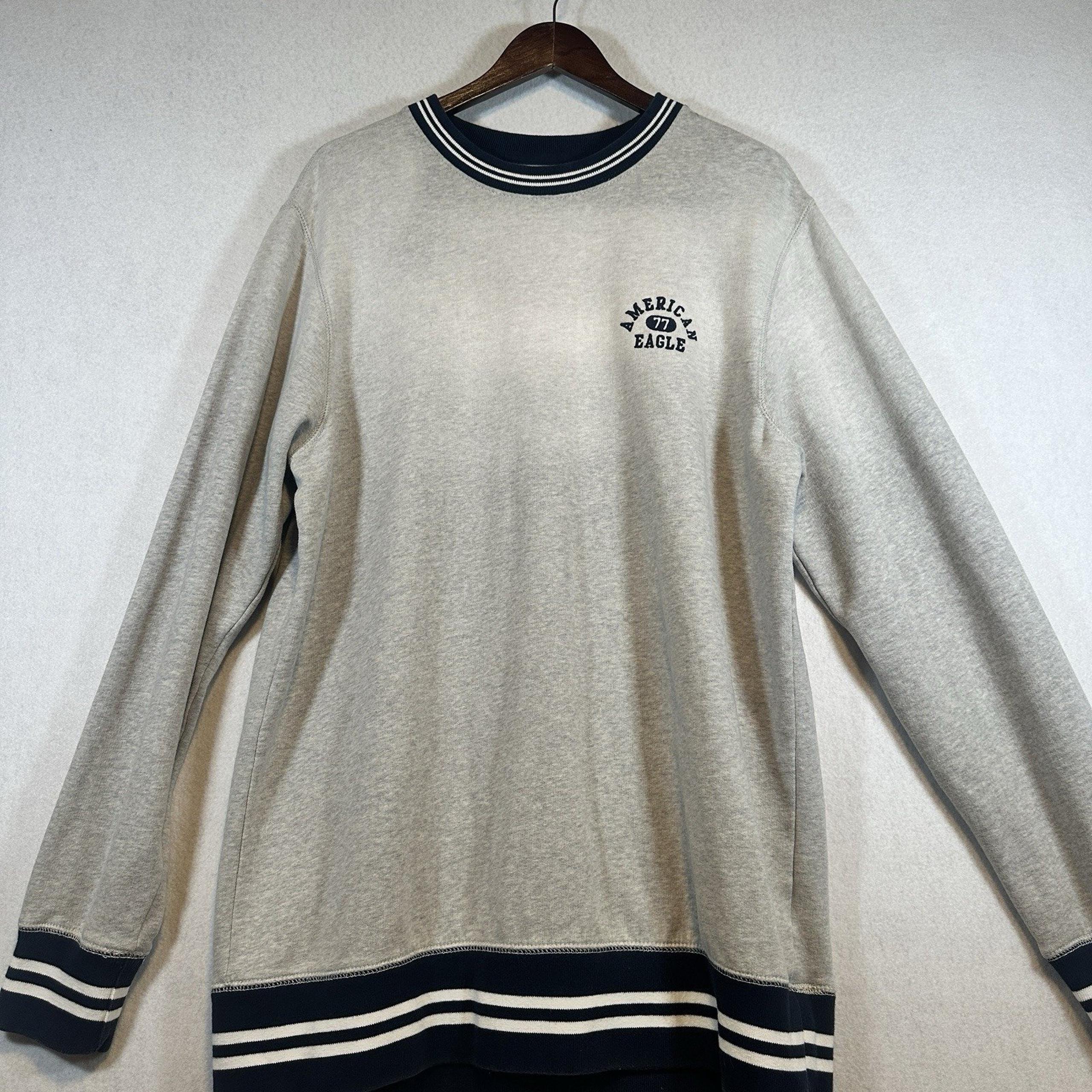 Mens Sweatshirt Pullover Gray Size LT - American Eagle