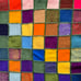 Vtg Handmade Crochet Knit Square Afghan Throw Blanket Multi-color Wool Unique