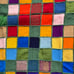 Vtg Handmade Crochet Knit Square Afghan Throw Blanket Multi-color Wool Unique