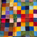 Vtg Handmade Crochet Knit Square Afghan Throw Blanket Multi-color Wool Unique