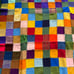 Vtg Handmade Crochet Knit Square Afghan Throw Blanket Multi-color Wool Unique