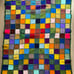 Vtg Handmade Crochet Knit Square Afghan Throw Blanket Multi-color Wool Unique