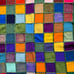 Vtg Handmade Crochet Knit Square Afghan Throw Blanket Multi-color Wool Unique