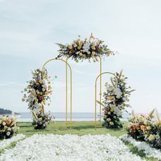 Set of 3 Metal Arch Backdrop Stand Gold Wedding Arch for Ceremony Decorations