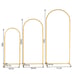Set of 3 Metal Arch Backdrop Stand Gold Wedding Arch for Ceremony Decorations