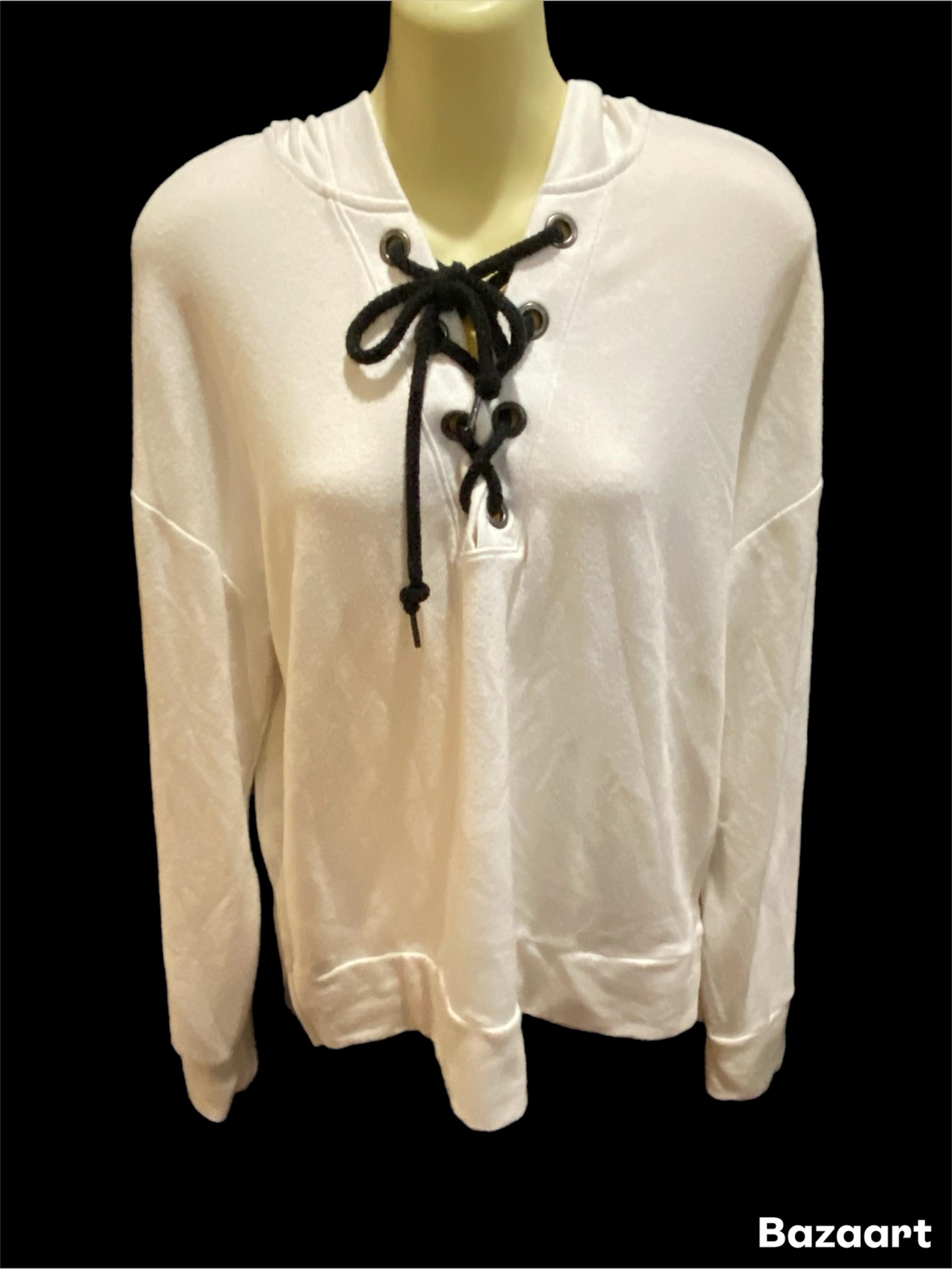 Victoria's Secret Pink Hoodie Women's  Small White Pullover Sweatshirt