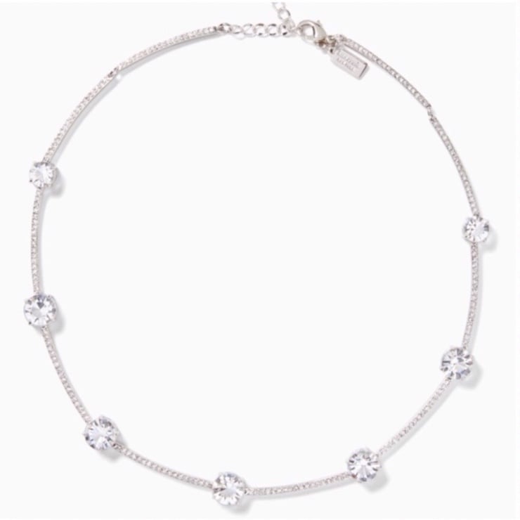 198 Kate Spade clink of ice necklace Silver tone / clear