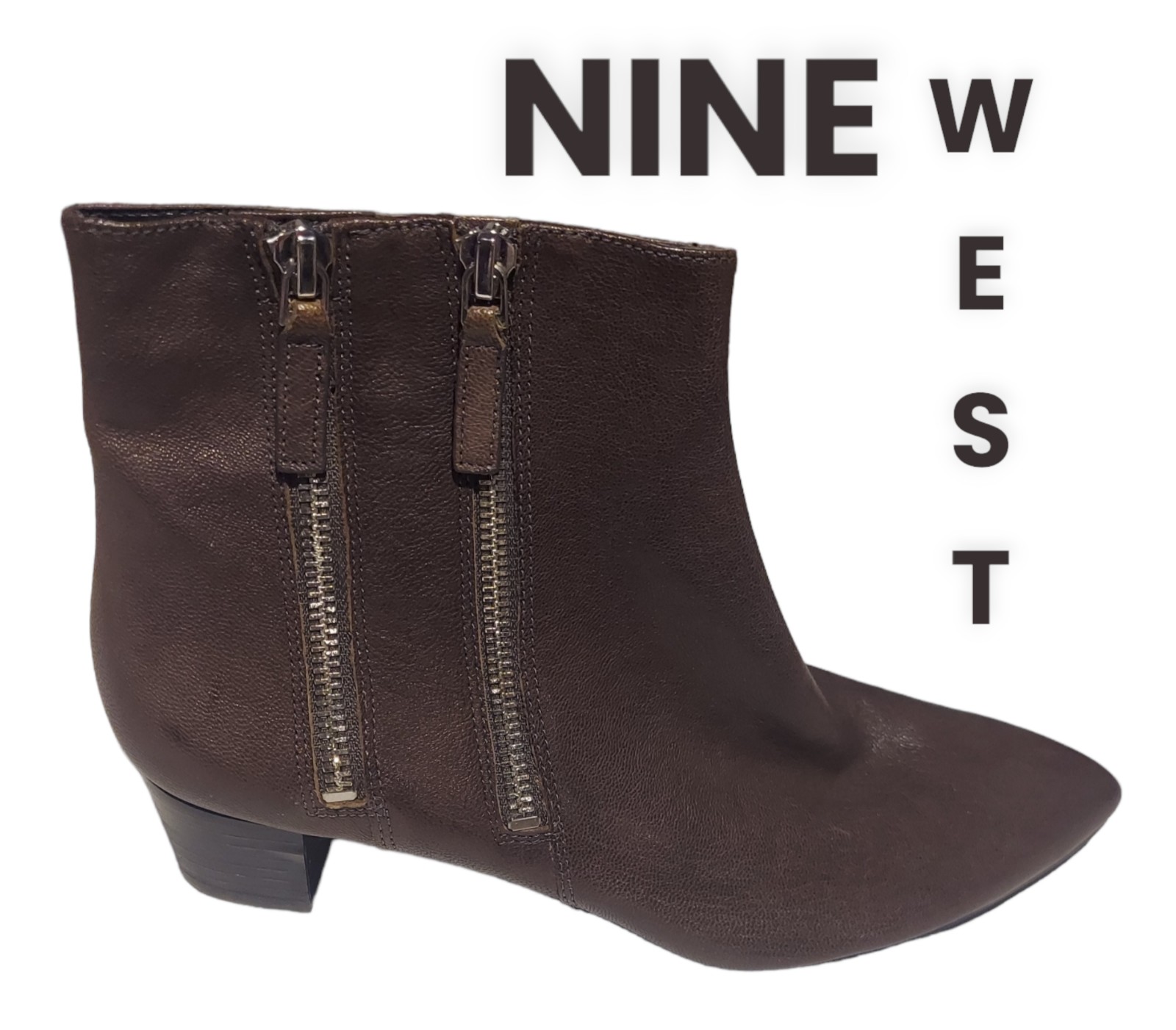 Nine West boots Brown leather ankle womens size 7.5