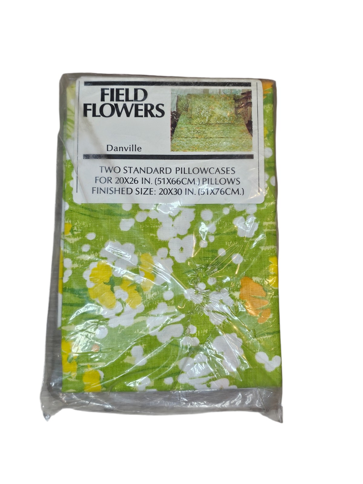 Vintage 70's Dan River Field Flowers Pillowcases New In Package Rare Find