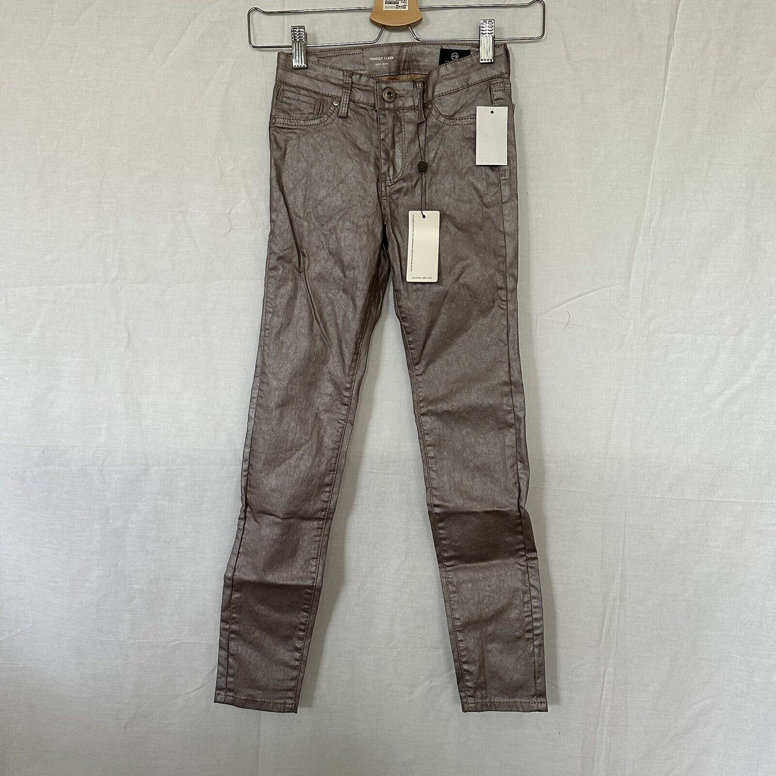 AG Adriano Goldschmied Girls SZ 10 Twiggy Sleek Super Skinny Rose Smoke Jeans