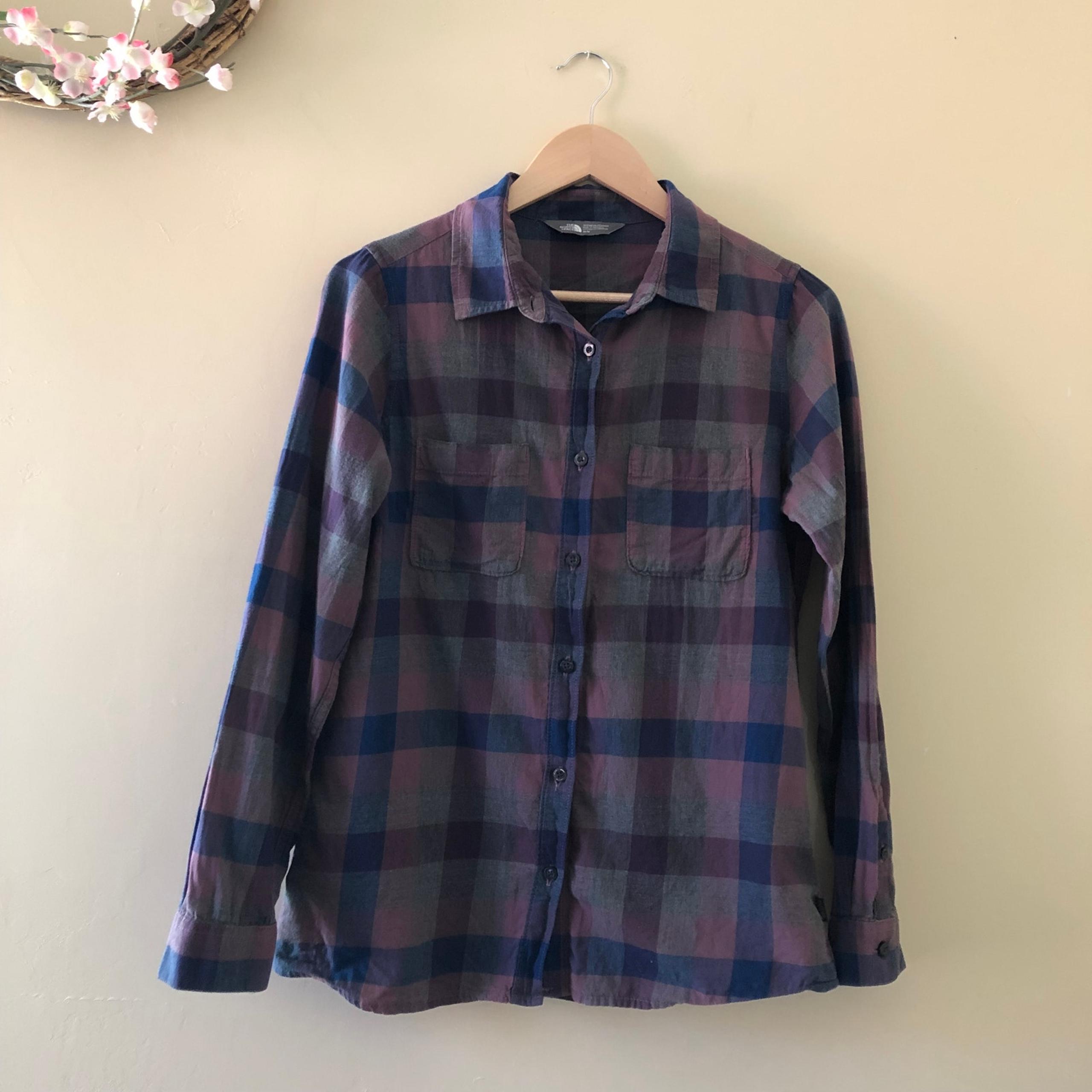 The North Face Shirt Plaid Purple Size M