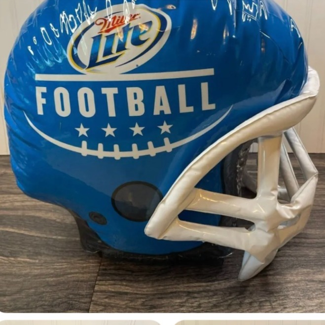 Set of Two Miller Lite 16 Football Helmet Inflatables