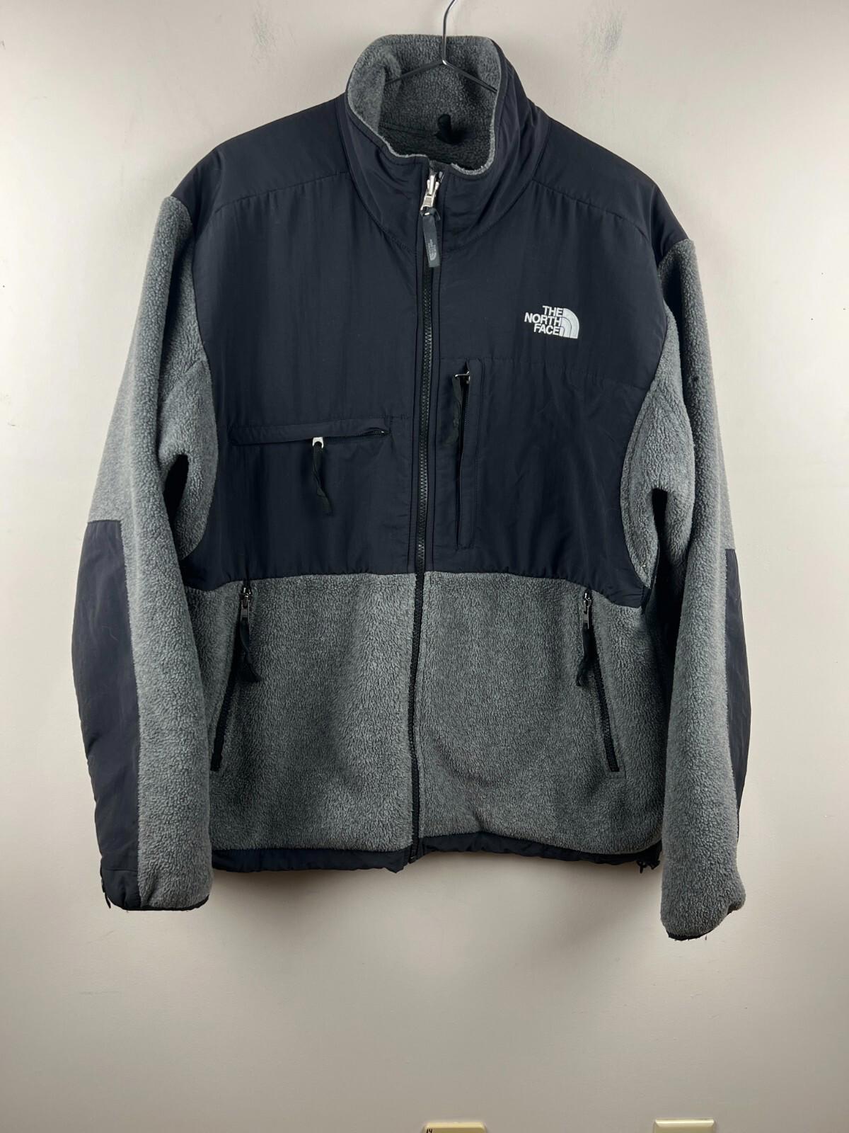 The North Face Polartec Denali Fleece Jacket Mens M Gray Black TNF Outdoor