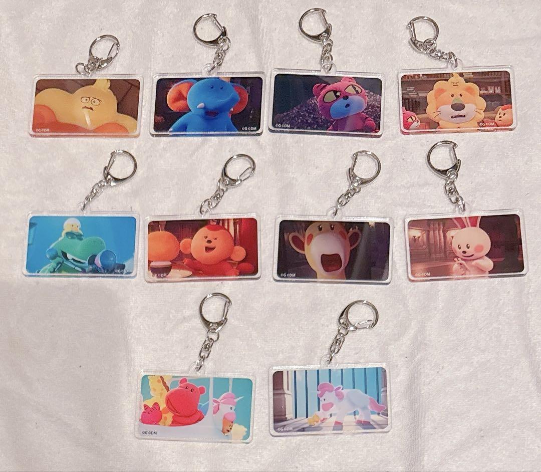 Full Complete Tabecco Doubutsu Trading Scene Acrylic Keychain Complete Set