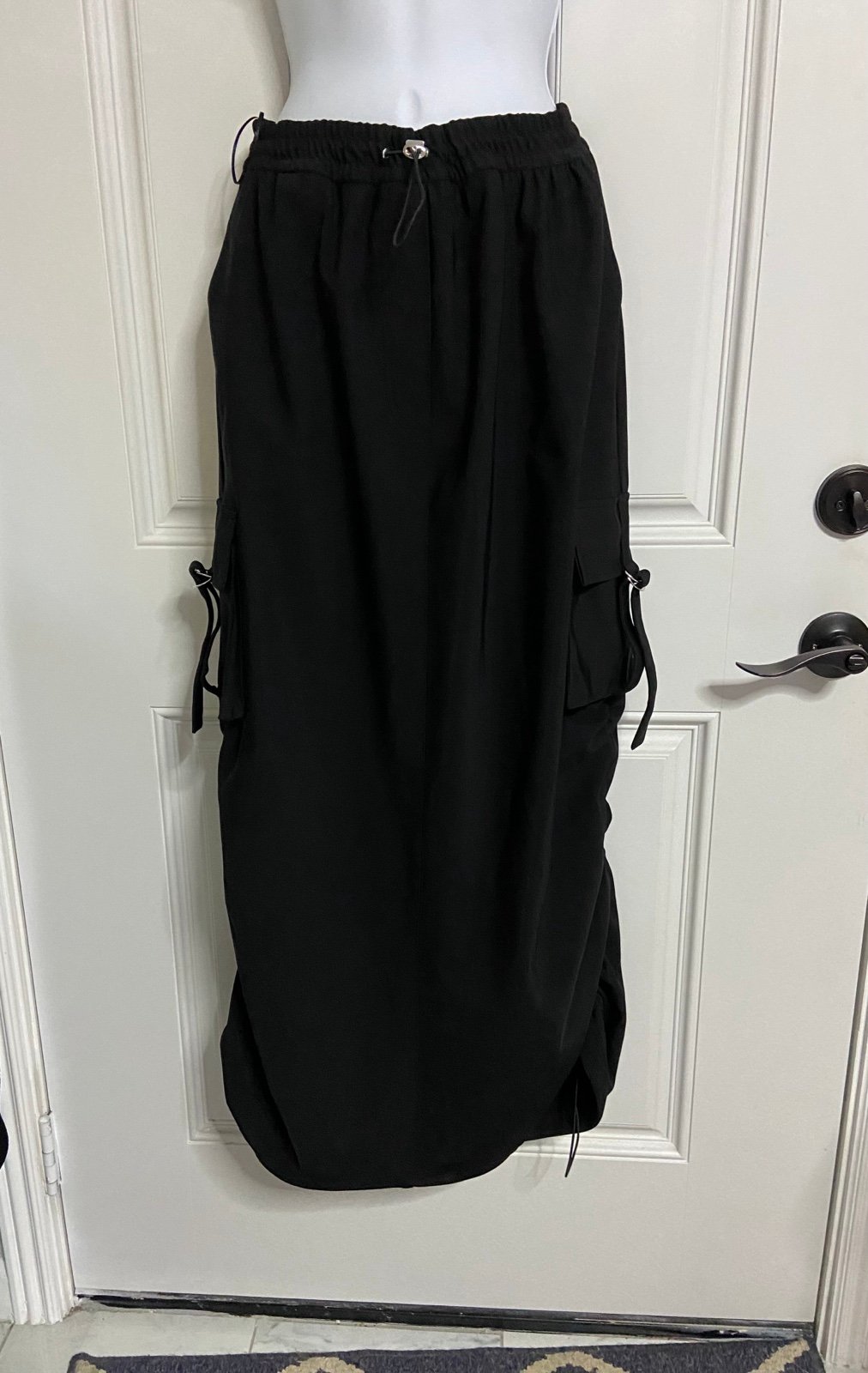 4- ZARA Black Cargo Pull-On Maxi Skirt