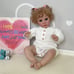 24 Inch 60cm Reborn Toddler Girl Soft Silicone Vinyl Cloth Body Rooted Hair-pp