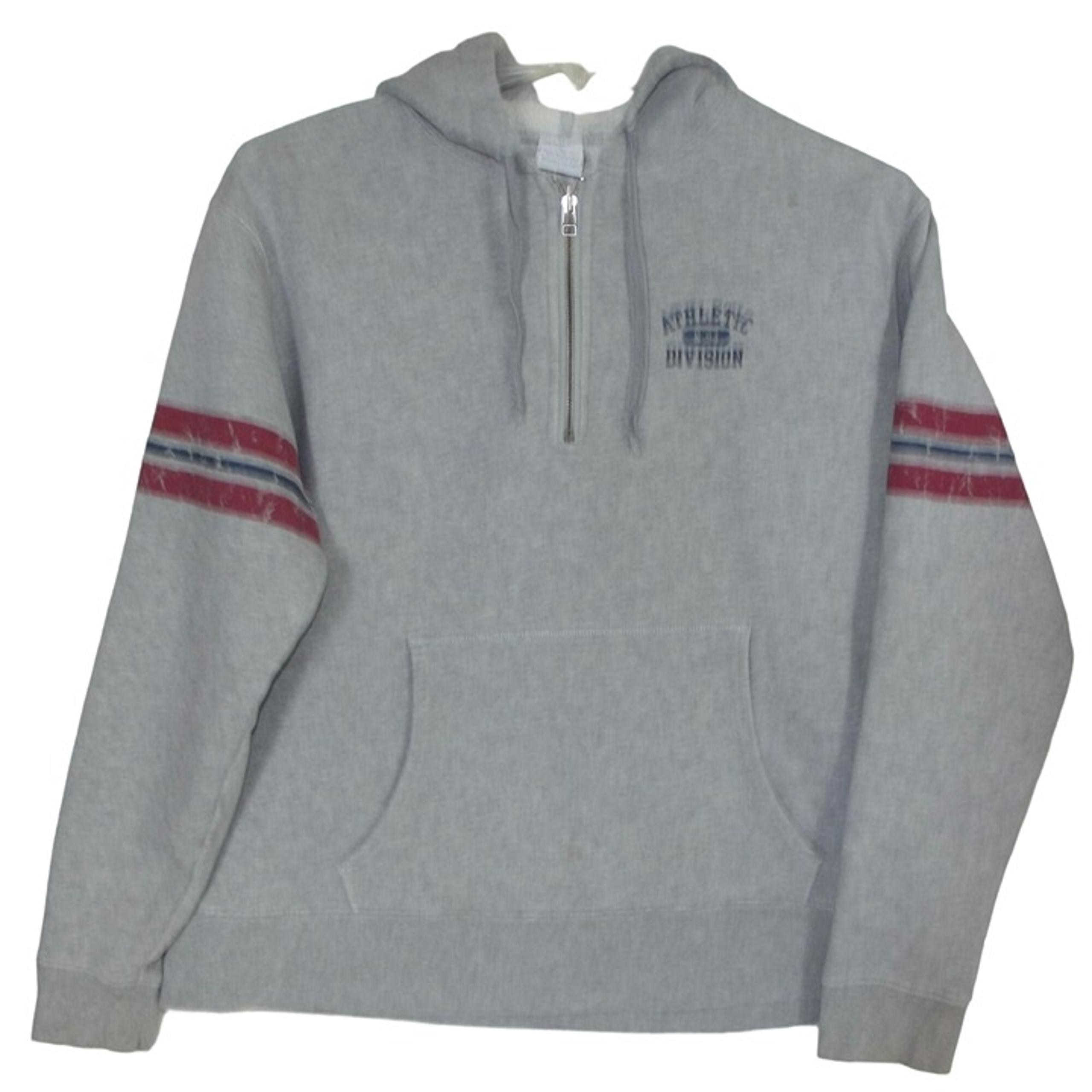 Vtg Old Navy Hoodie Mens Large Pullover Gray Heather sweatshirt 1/4-zip jacket