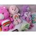 Care Bears Plush Lot of 4 Big 5 Small and 3 VHS Movies 1 Original Movie & 2 Bear