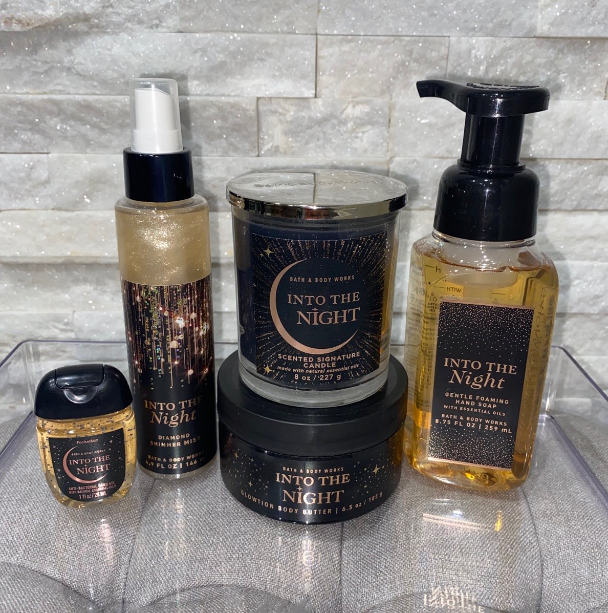 Bath & Body Works Into The Night Candle Glowtion Hand Soap Bar Shimmer Pocketbac