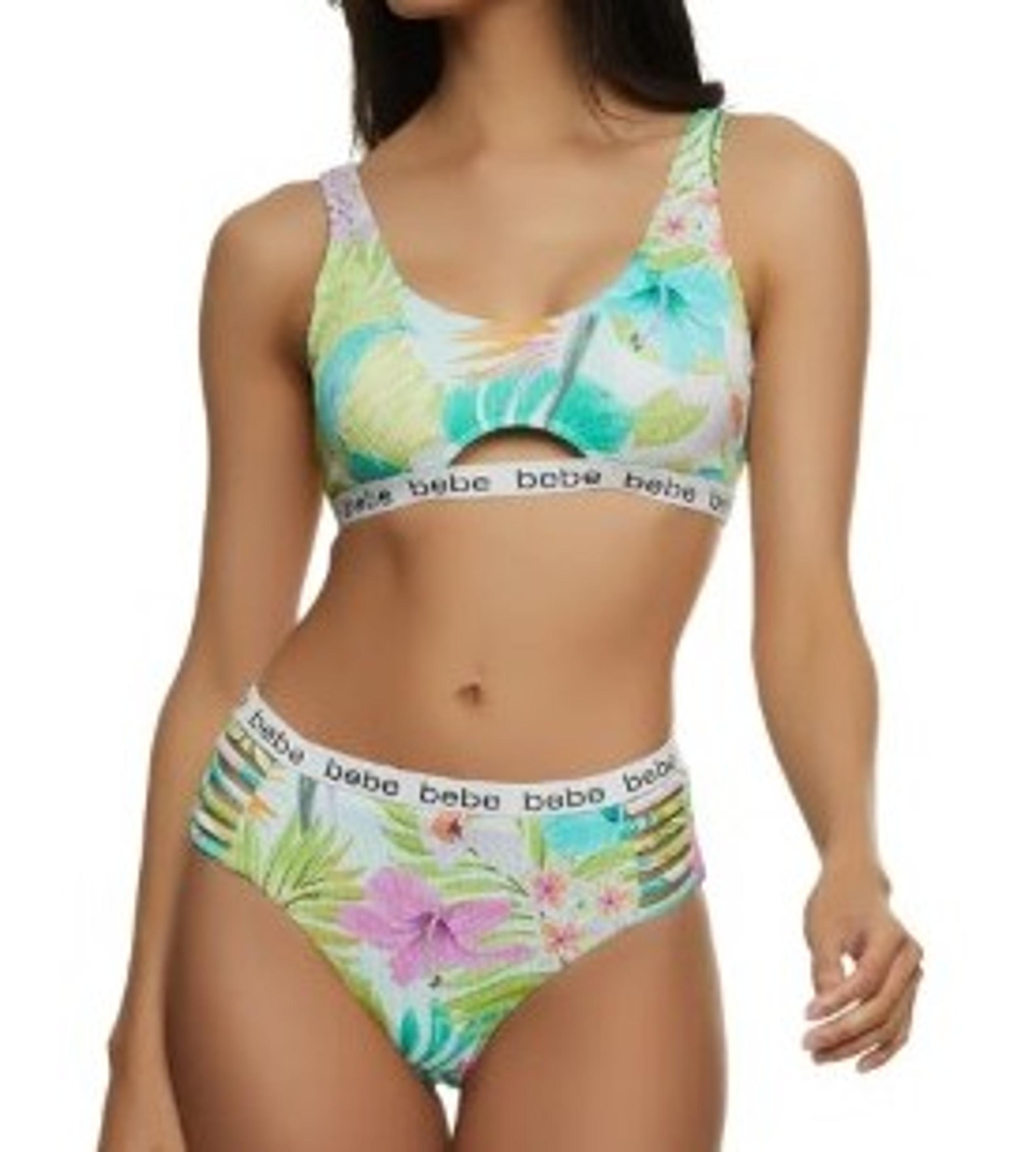 BEBE Tropical Print 2 Piece Bikini Set-Size L