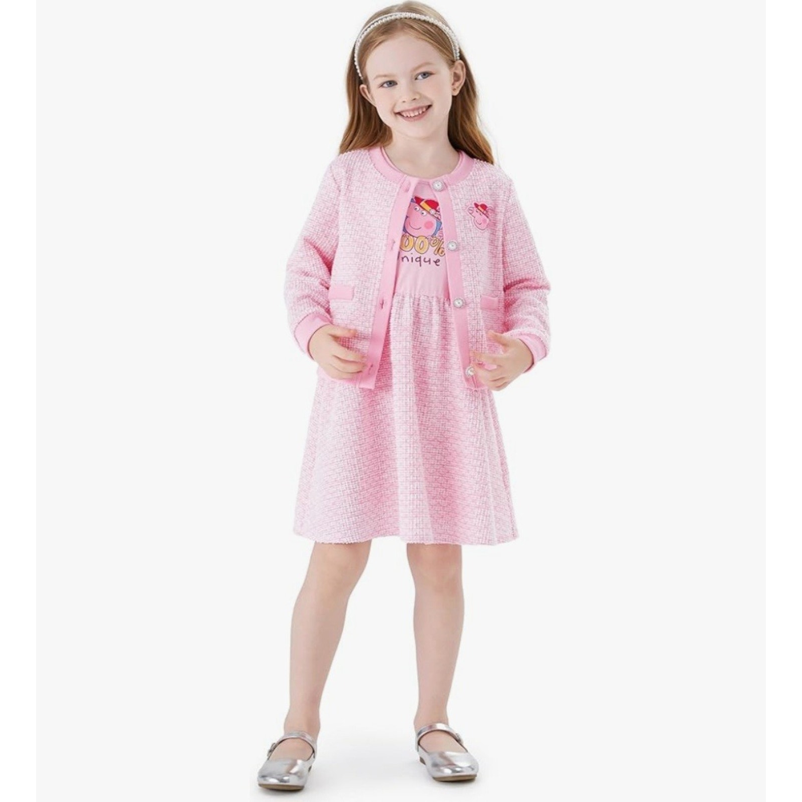 Peppa Pig Super Soft Cotton Dress With Jacket Kids 5-6 Years 100% Unique New