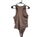 Klassy Network High Neck Ribbed Brami Built in Bra Bodysuit Brown Size Medium