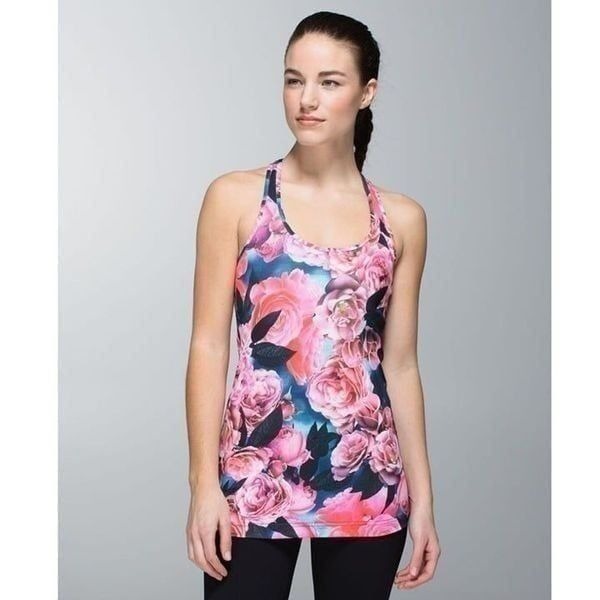 EUC Lululemon Secret Garden Hot Pink Floral Floral Tank