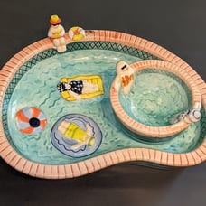 Vtg Bathing Beauties Chip & Dip Set by Cardinal