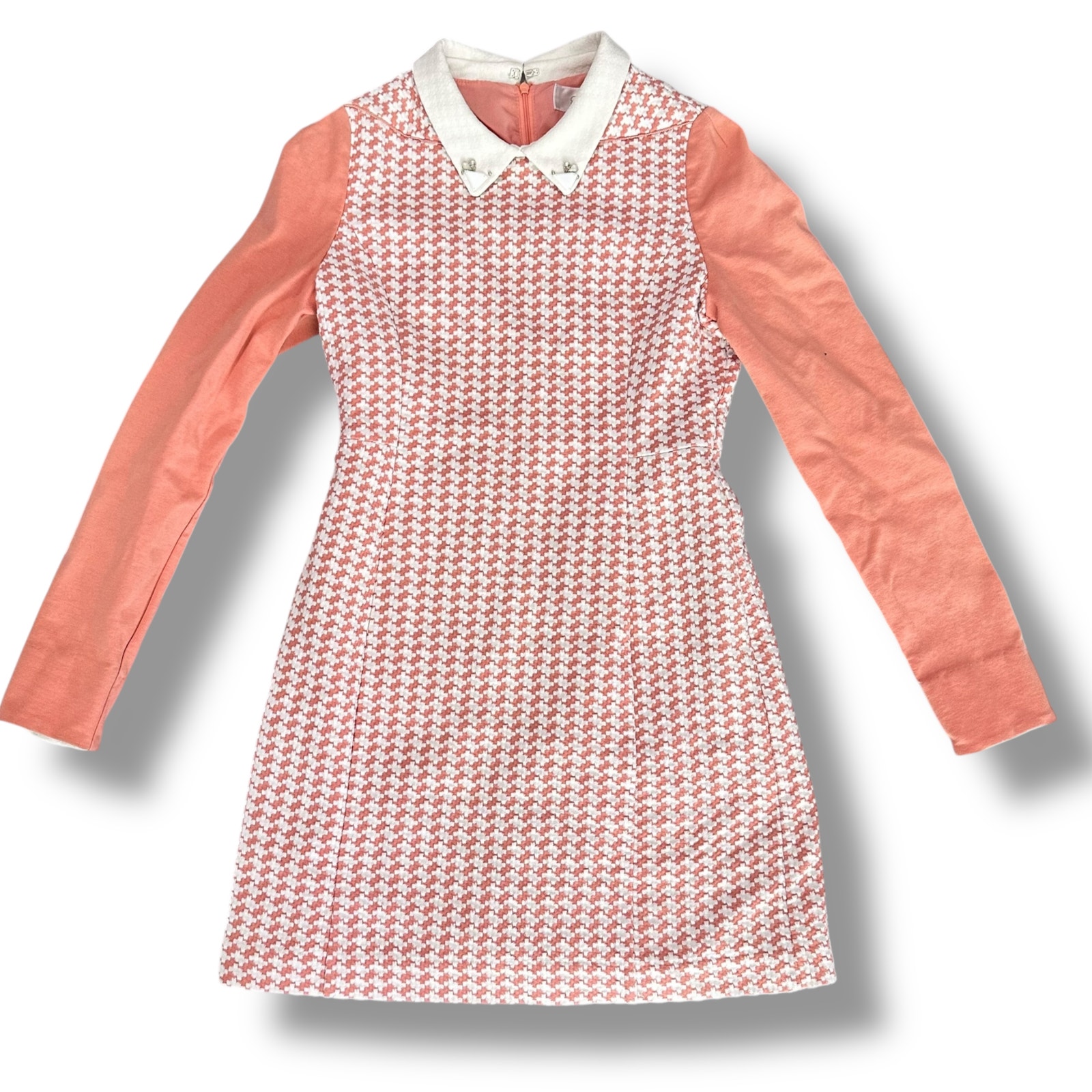 Vintage RARE 1960s Rome dress MOD Size Small polyester Houndstooth and Sparkle