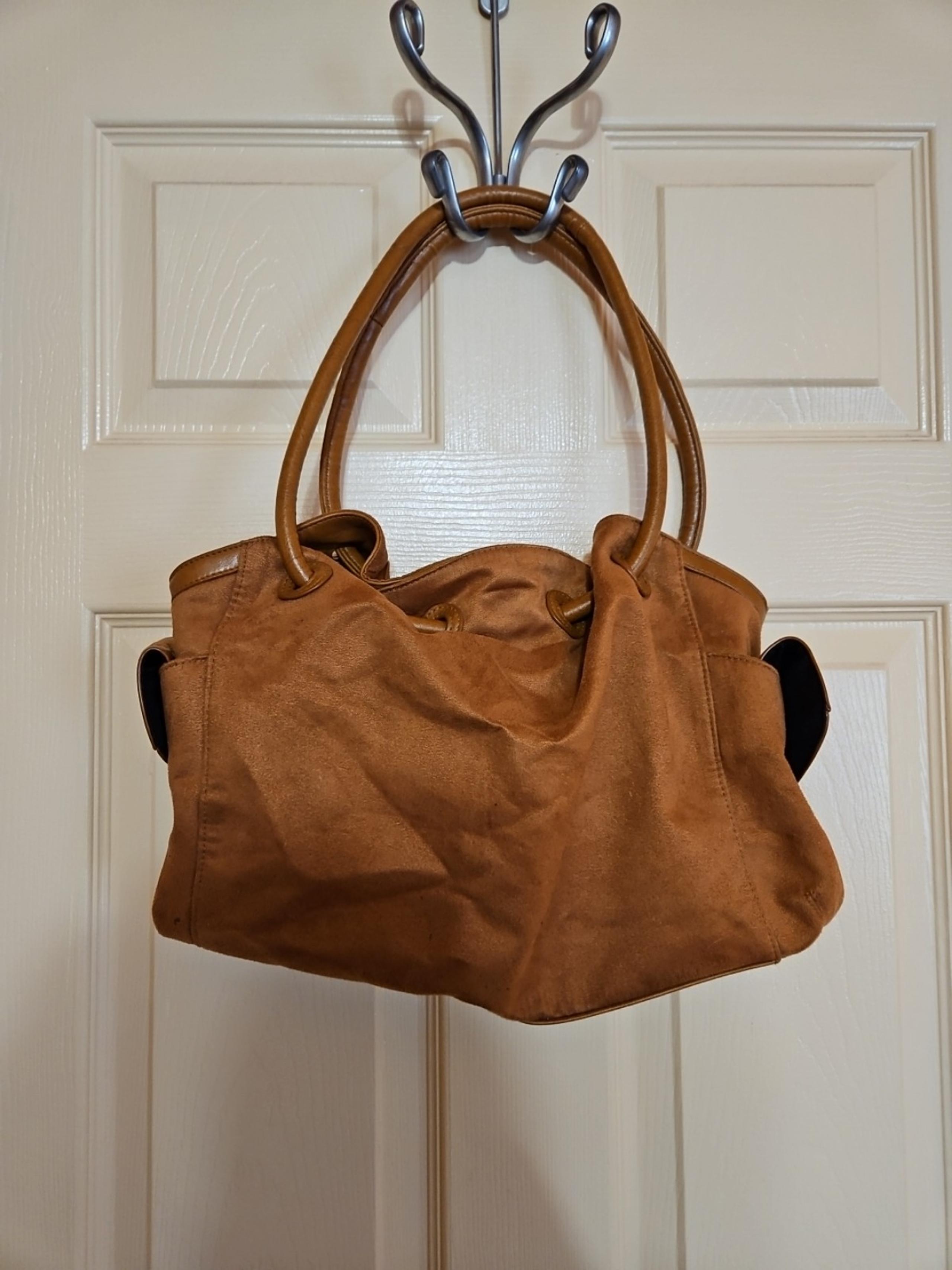 Womens Nutmeg Brown Coldwater Creek Faux Suede Hobo Shoulder Bag