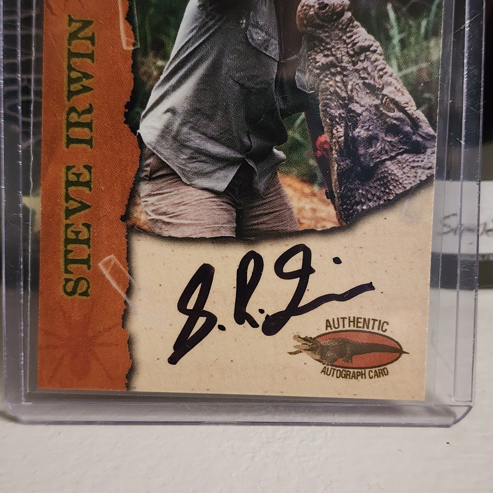 Steve irwin certified autograph card dart a-1 2001 - detail