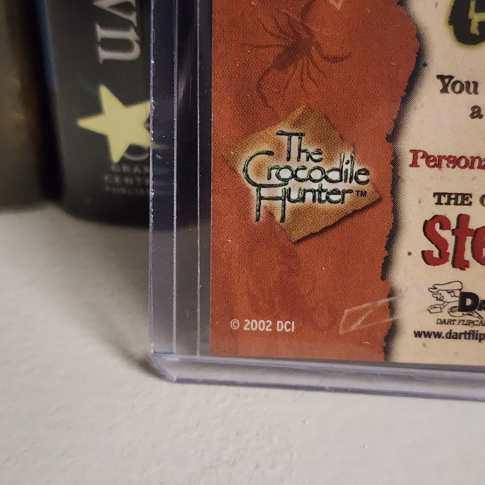 Steve irwin certified autograph card dart a-1 2001 - detail