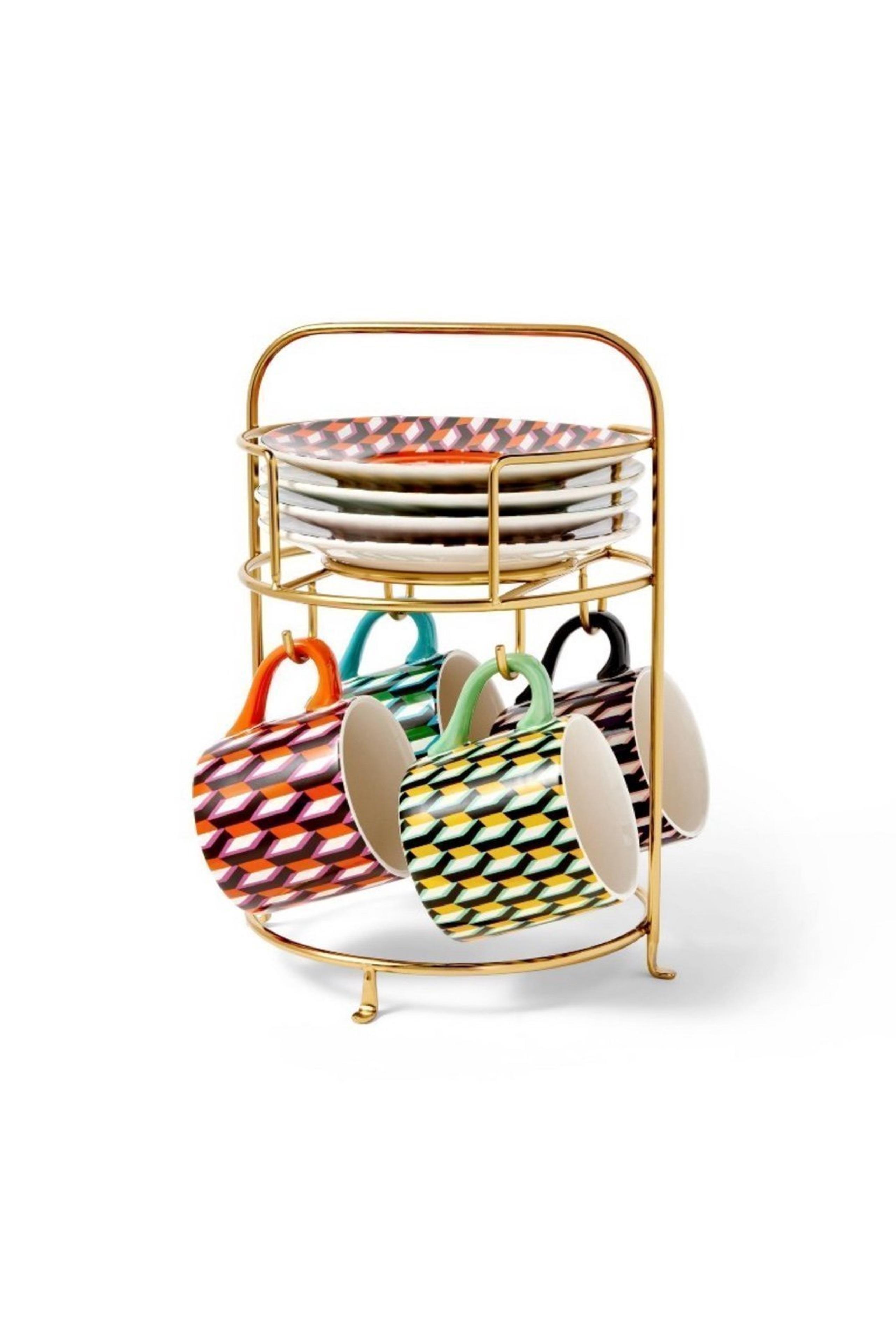 DVF Diane Von Furstenberg x Target Arrow Geo Mug Drinkware Set With Plates/Stand