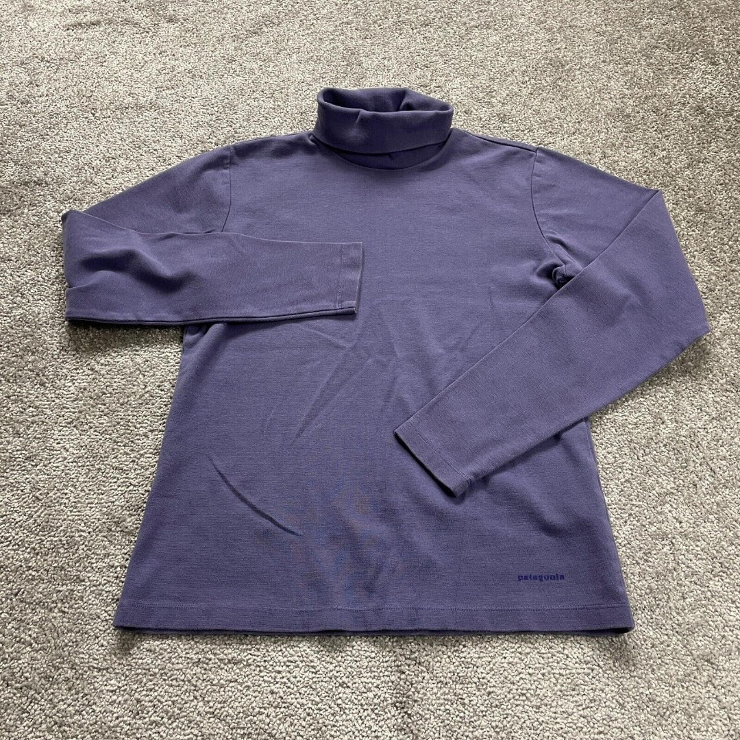 Patagonia Shirt Womens Small Purple Turtle Neck Cotton Long Sleeve Pullover