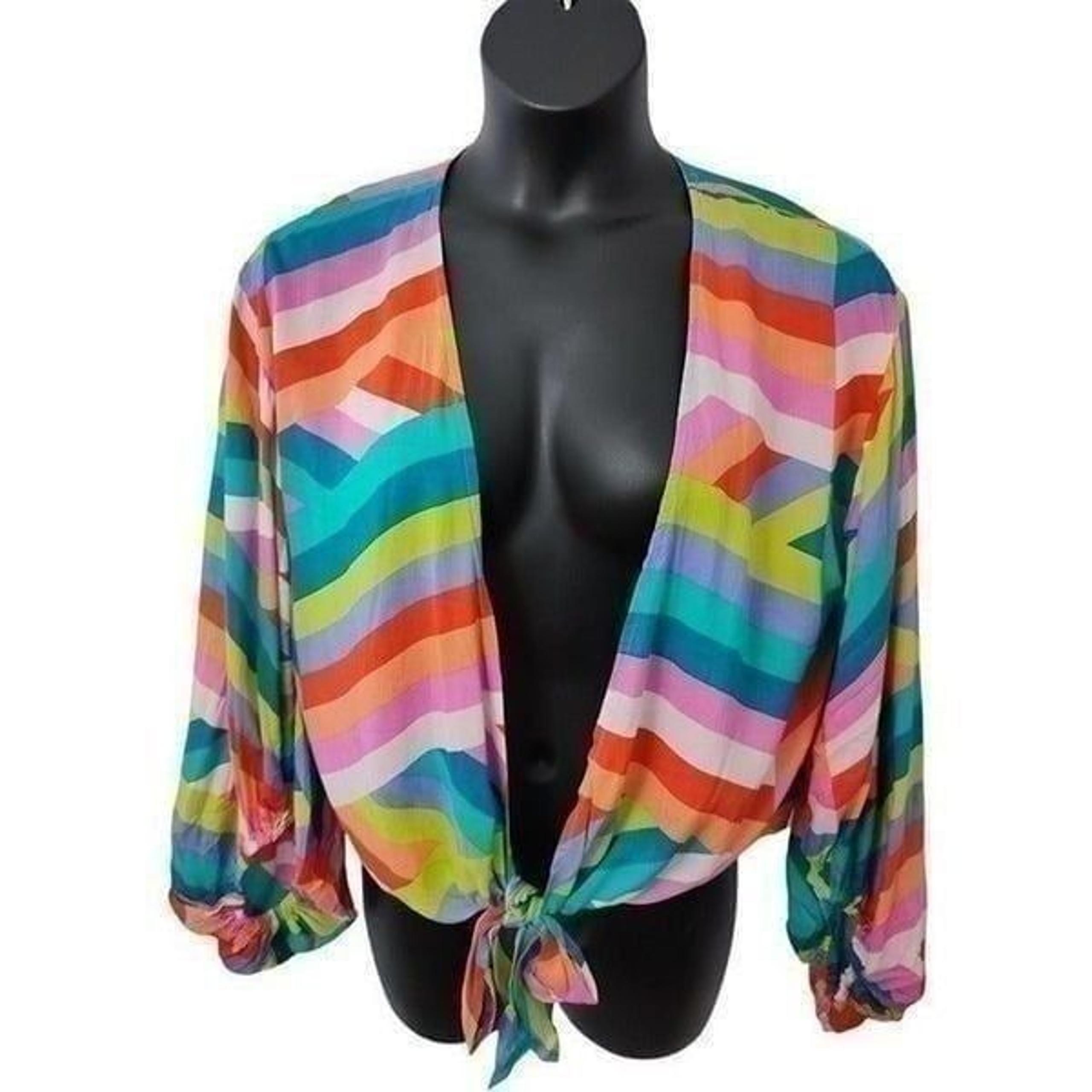 INTERNATIONAL Tie Front Rainbow Top - Elan