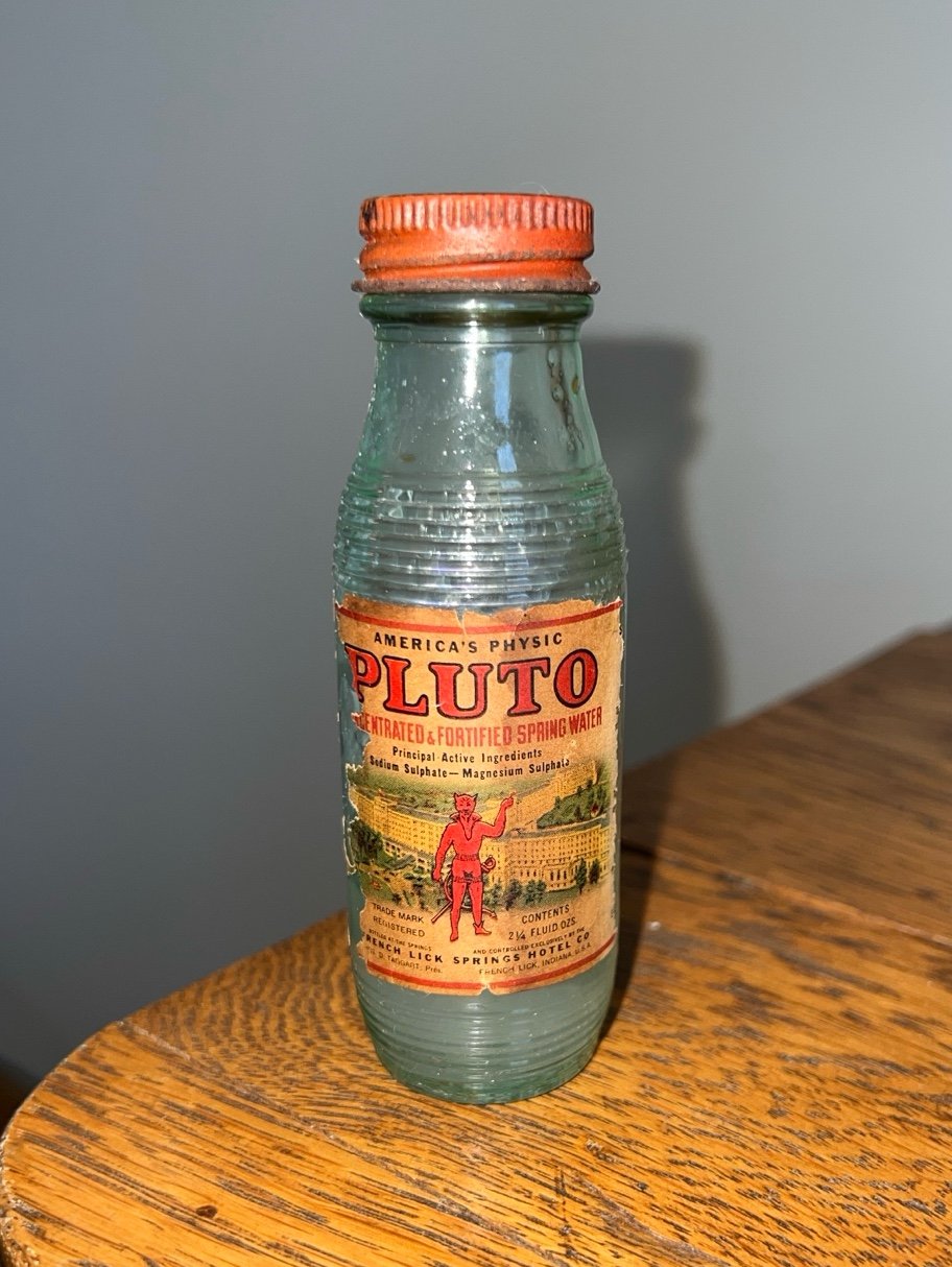 Old America’s Physic PLUTO WATER Glass Bottle