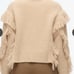 3.1 Phillip Lim Women's Fringed Alpaca Wool Sweater in Brown tan Size XS