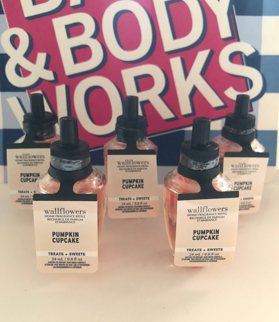 Bath & Bath Works X5 Pumpkin Cupcake Wallflowers Fragrance Refill
