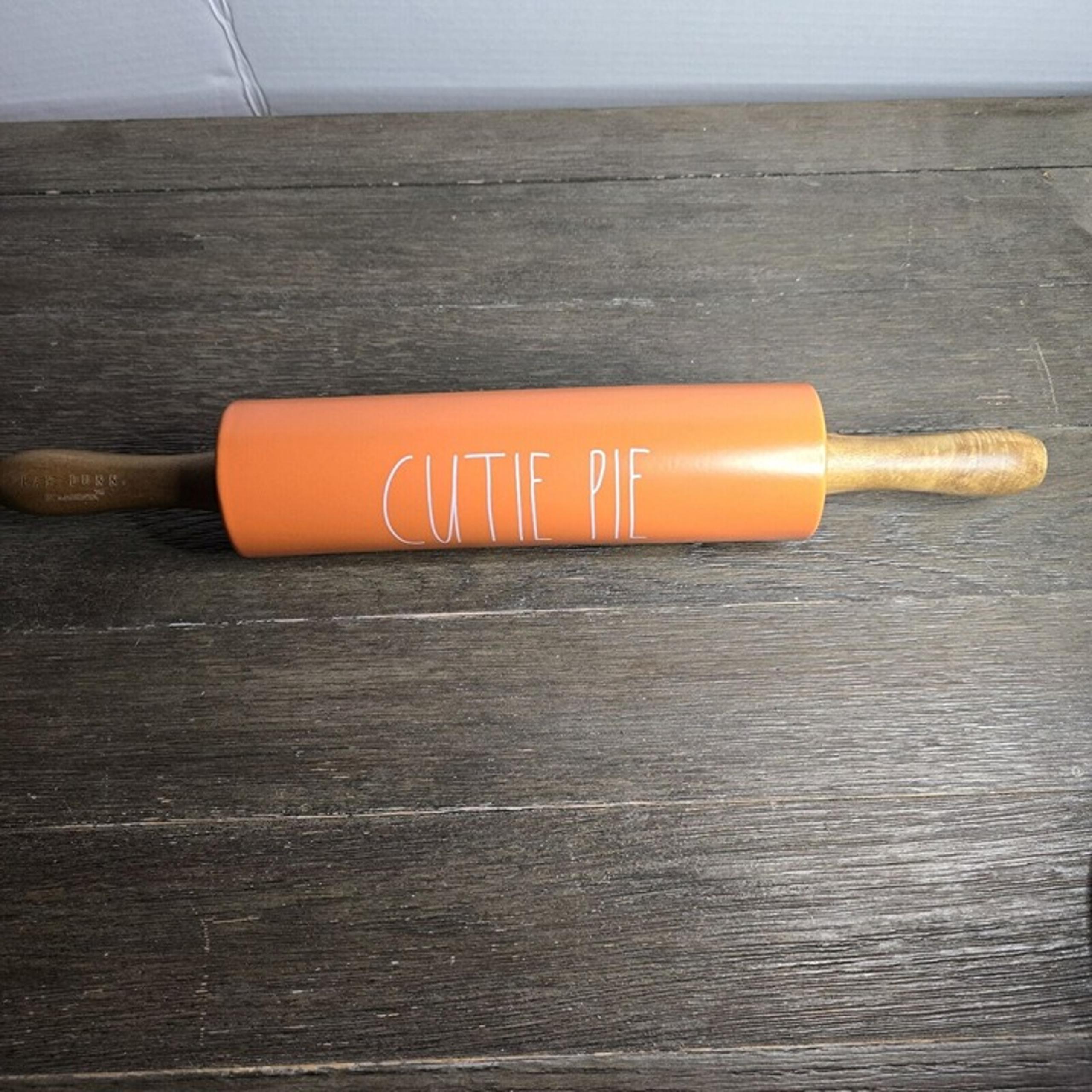 NWT Rae Dunn Artisan Cutie Pie Orange Rolling Pin