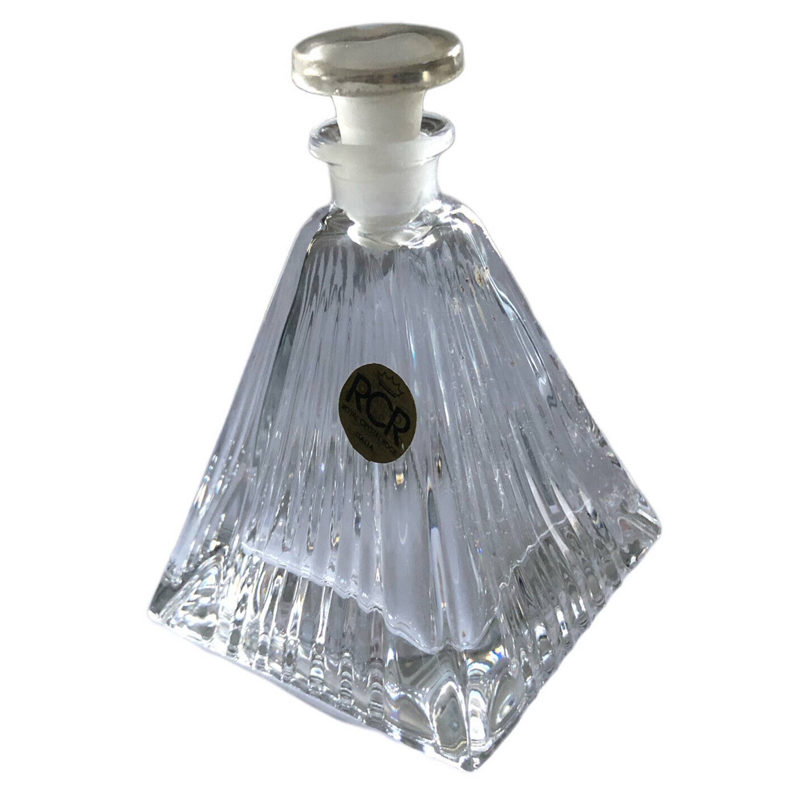 RCR ROYAL CRYSTAL ROCK 5 PYRAMID CRYSTAL PERFUME BOTTLE/STOPPER/SEAL/SALE!