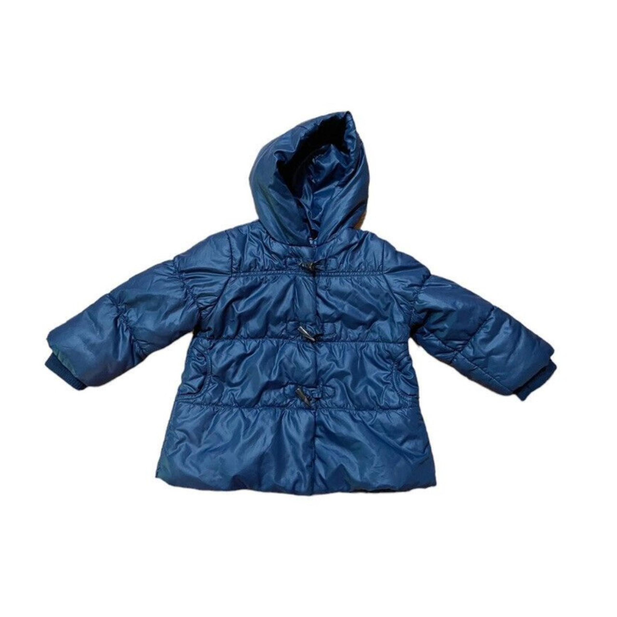 Mayoral Toddler Girl Lightweight Puffer Jacket Size 18M Navy Blue Hood EXCELLENT