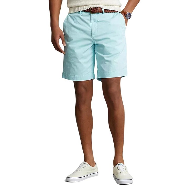 Polo Ralph Lauren Men's Classic Fit Stretch 9 Flat Front Shorts Soft Aqua 38